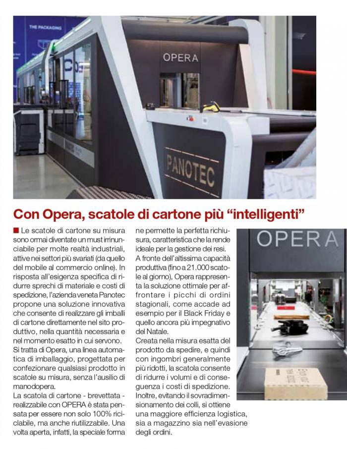 Italia Imballaggio - articolo sulla Linea d' imballaggio Opera 